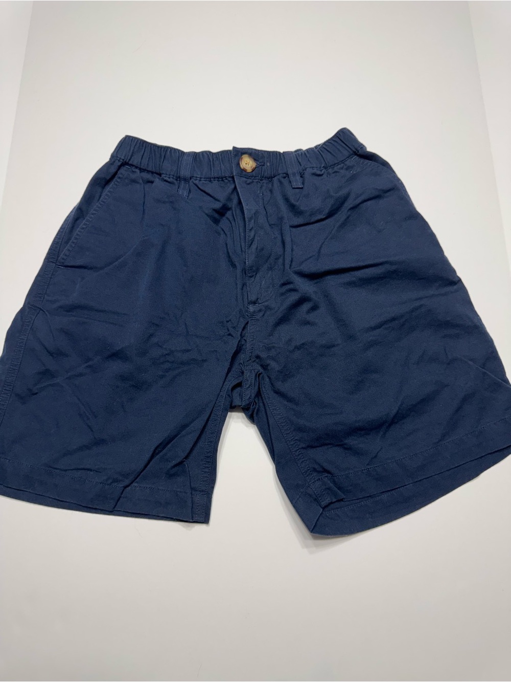 chubbies Navy Elastic Waist Flat-Front Shorts